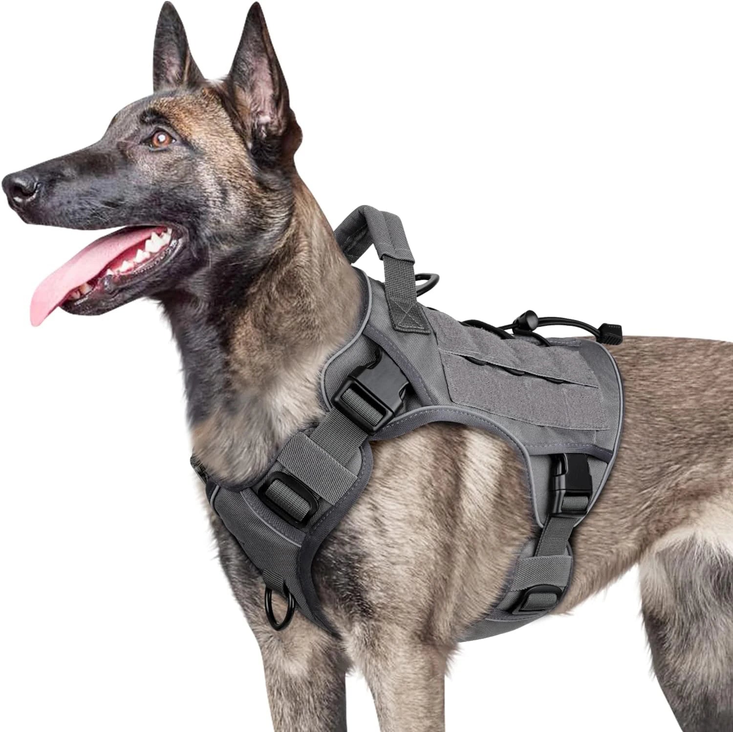 Adjustable No-Pull Tactical Dog Harness with Handle for Large Dogs - R ...