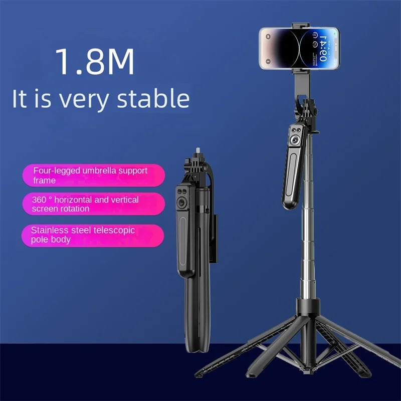 180cm Smartphone Tripod 2025 – Extendable Selfie Stand with Bluetooth Remote