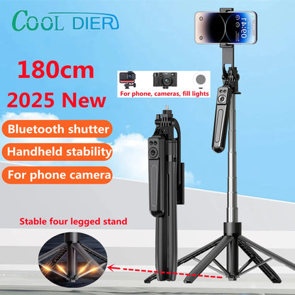 180cm Smartphone Tripod 2025 – Extendable Selfie Stand with Bluetooth Remote