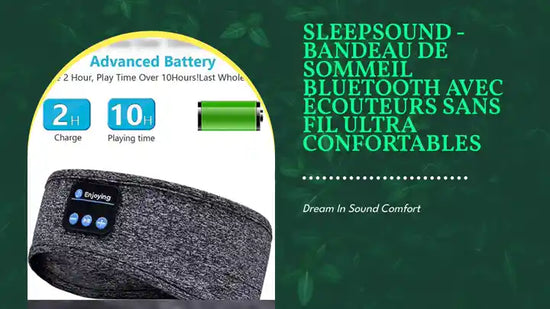 SleepSound - Bandeau de Sommeil Bluetooth avec &Eacute;couteurs Sans Fil Ultra Confortables by@Outfy