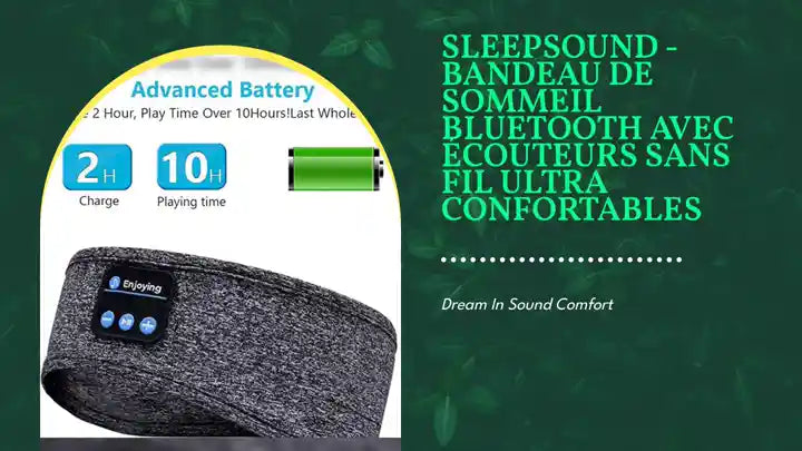 SleepSound - Bandeau de Sommeil Bluetooth avec &Eacute;couteurs Sans Fil Ultra Confortables by@Outfy
